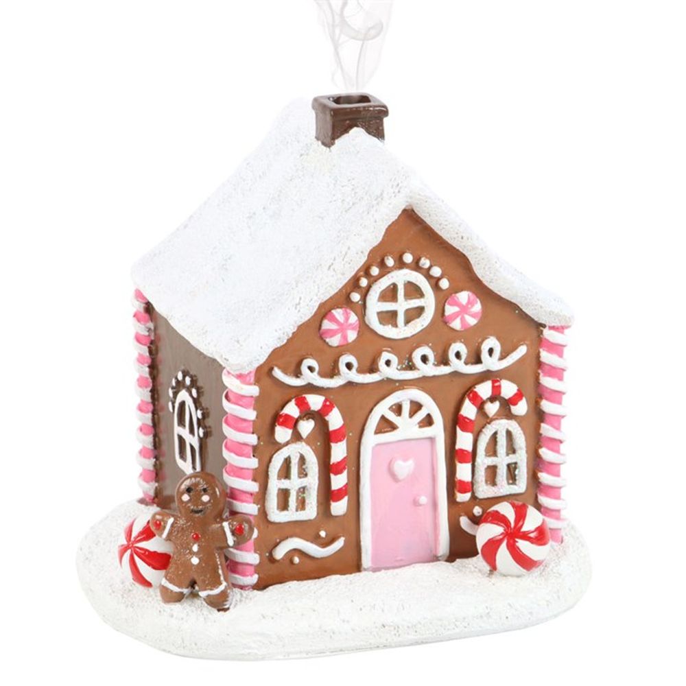 Pink Gingerbread House Incense Cone Burner